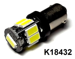 КИТАЙ K18432 Диод световой 12v   T4W (BA9s) Бел.  9-led 1-уров/симм.  Габ. с/цок. 