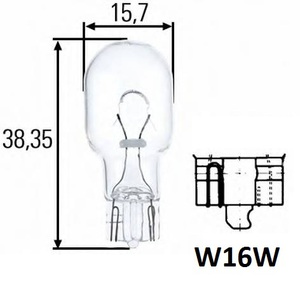 NARVA 17631 Лампа 12v   * W16W   W2,1X9,5d  12V  ГАБ. Б/ЦОК 