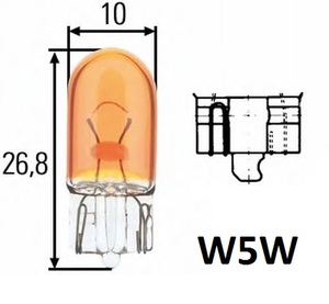 NARVA 17169 Лампа 12v   * W 5W    W2,1x9,5d AMBER  12V  ГАБ. Б/ЦОК 