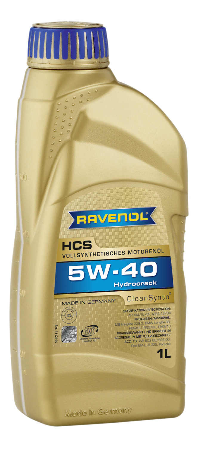 RAVENOL HCS-1L Масло авто моторн.    5W40 HCS SAE 1L  СИНТ.