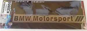 КИТАЙ K20955 НАКЛЕЙКА   Надпись BMW MOTORSPORT 19,0х4,0cm  надпись прозрачн черн