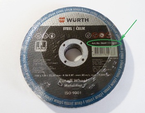 WURTH 0669111250 Абразивы   Диск Отрезн. по металу  125*1,0*22mm