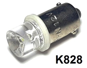 МАЯК K828 Диод световой 12v   T4W (BA9s) Бел.    1-уров/симм.  Габ. с/цок. 