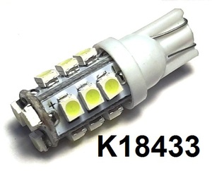 КИТАЙ K18433 Диод световой 12v   W3W (W2,1x9,5d) Бел. 15-led Canbus   Габ. б/цок. 